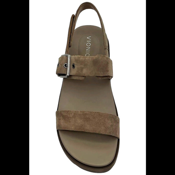 Vionic Women's Torrance Sandal Platform Slingback Taupe Suede - Medium - Picture 2 of 3